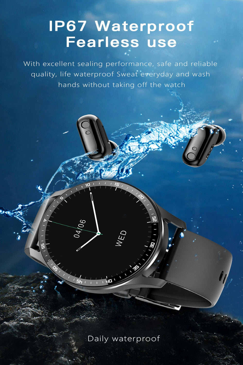 NEW Smartwatch with wireless Earbuds